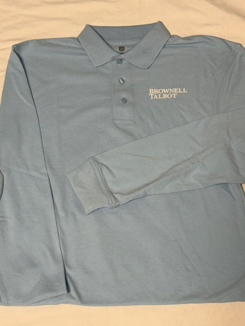 Lt. Blue Brownell Talbot Unisex Long Sleeve Pique Polo