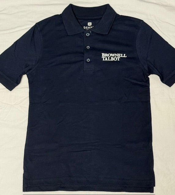 Navy Brownell Talbot Unisex Short Sleeve Jersey Polo