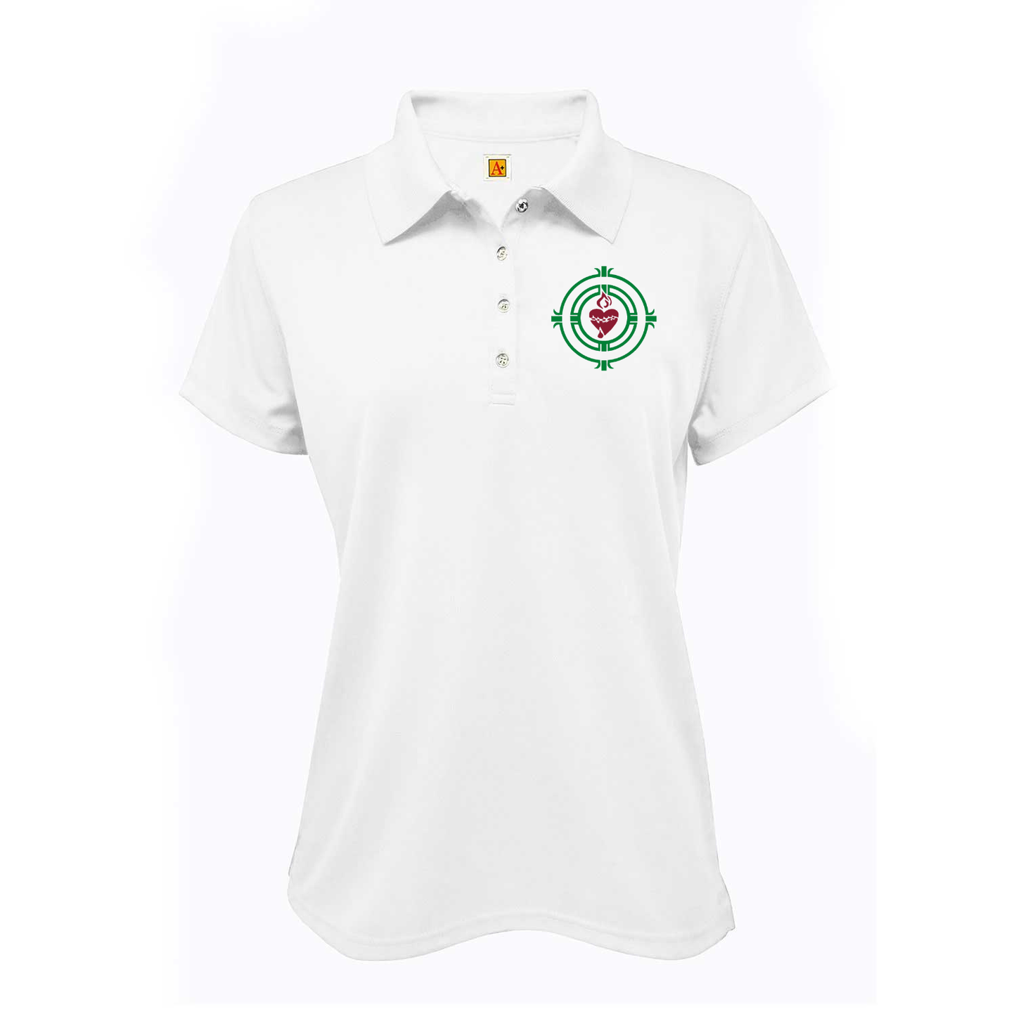 CLEARANCE-Girls White Short Sleeve Jersey Polo
