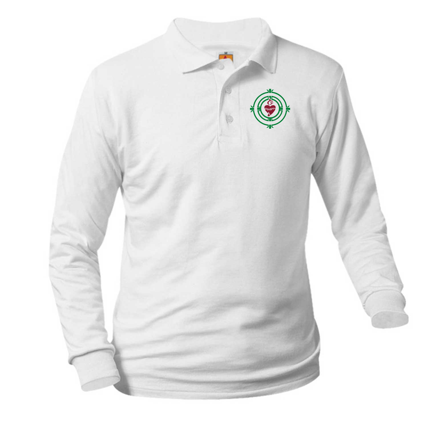 CLEARANCE-Unisex White Long Sleeve Jersey Polo