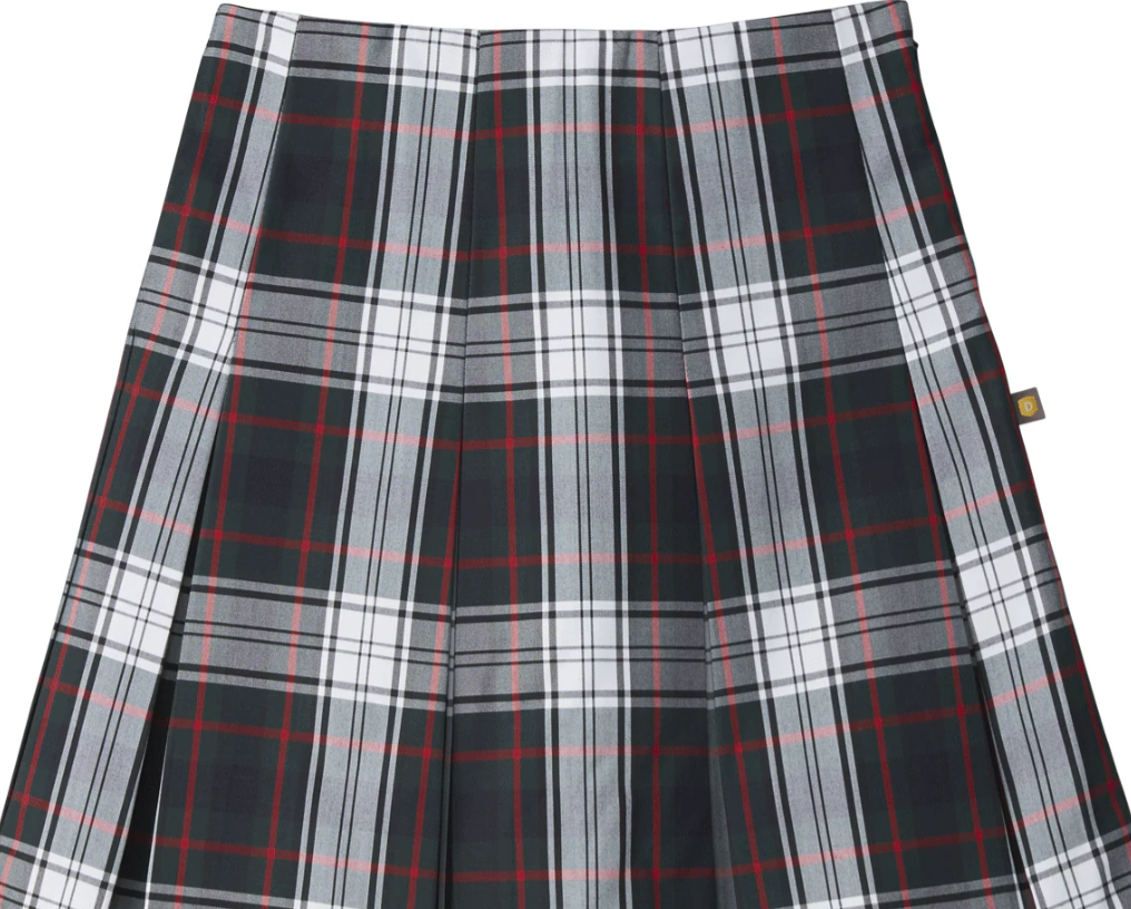 Lloyd Plaid High Waisted Pleated Skirt