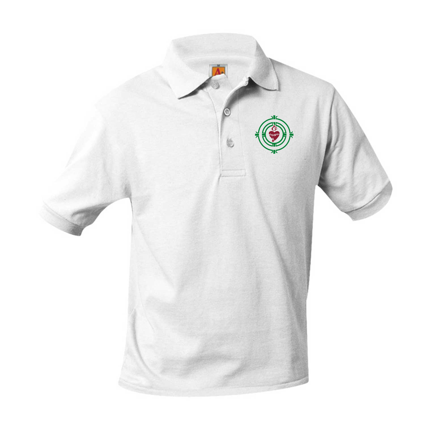 CLEARANCE- Short Sleeve Unisex White Jersey Polo