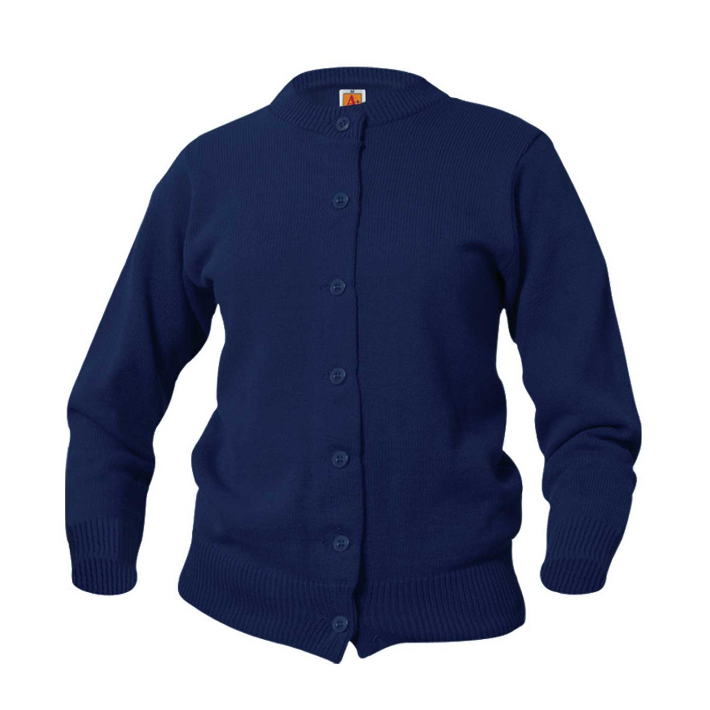 Navy Girls Crew Neck Cardigan Sweater