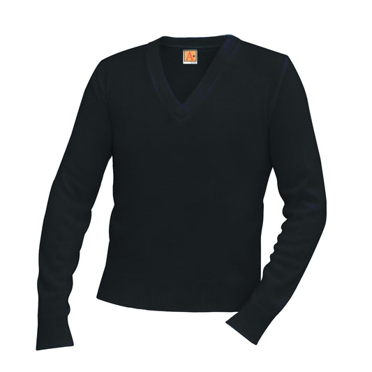 Black V-Neck Pullover Sweater