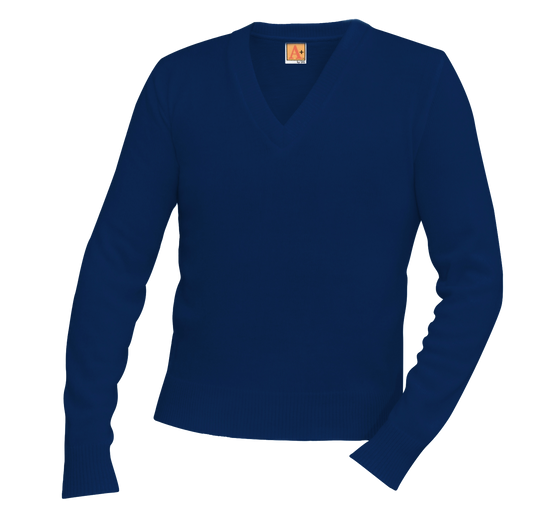 Navy V-Neck Pullover Sweater