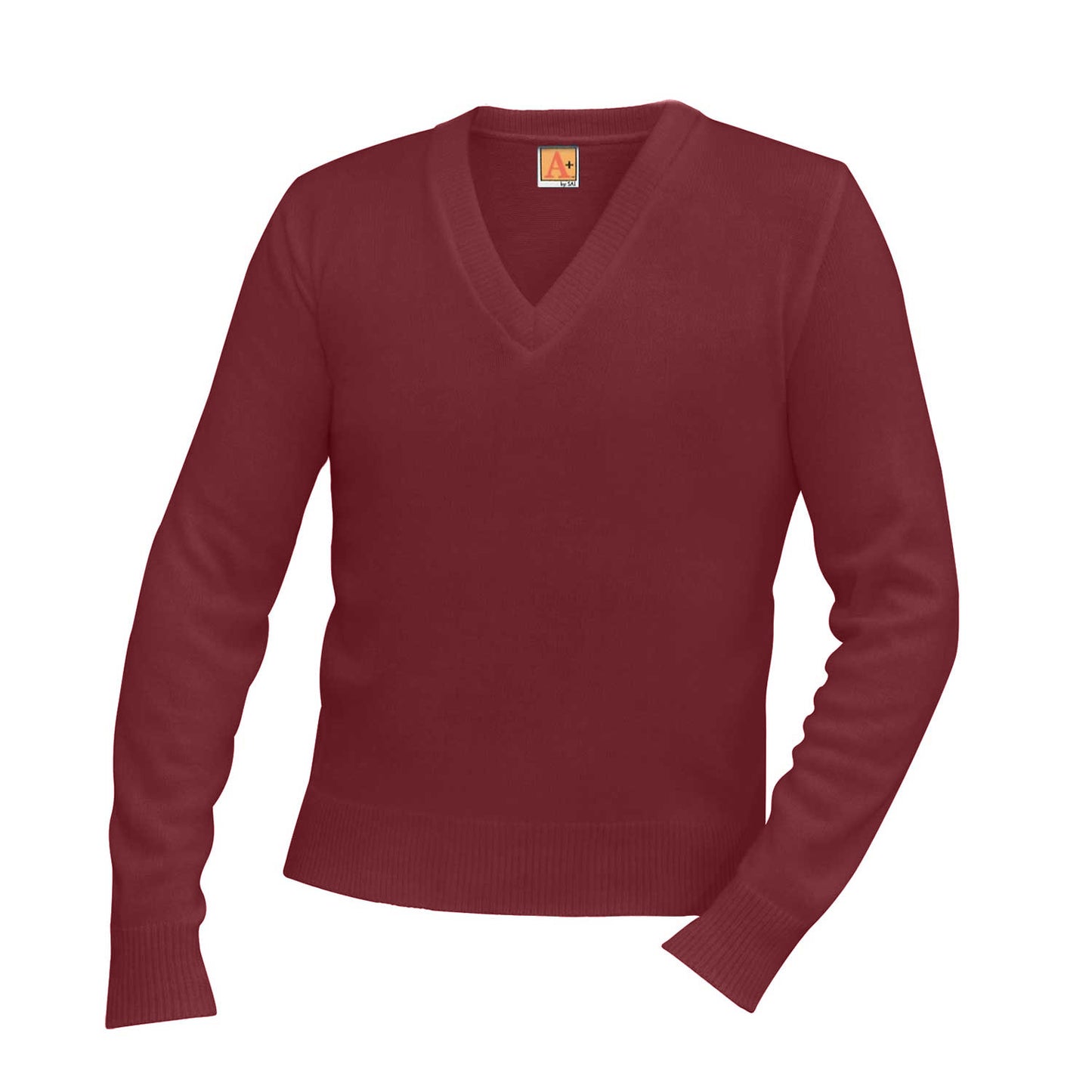 Burgandy V-Neck Pullover Sweater