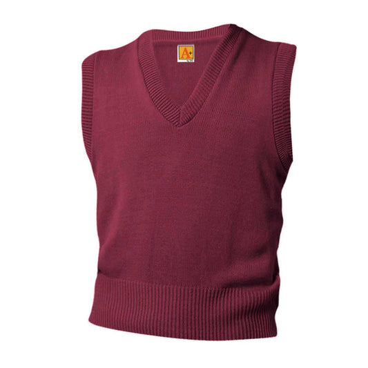 Burgandy V-Neck Pullover Sweater Vest