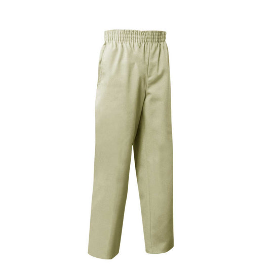 Khaki Stretch Twill Pull-on Pants- Unisex