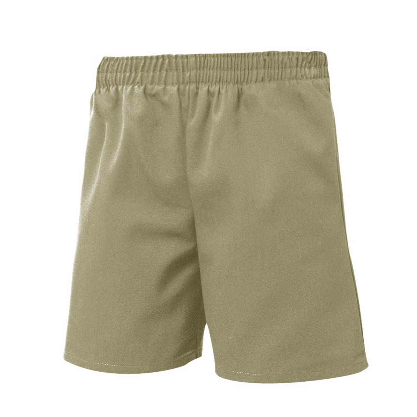 Unisex Khaki Stretch Twill Pull-On Shorts