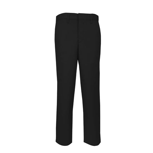 Boys and Men's Black Flat Front Twill Pants