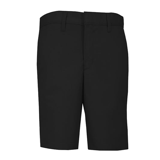 Boys and Men's Black Twill Flat Front Twill Shorts