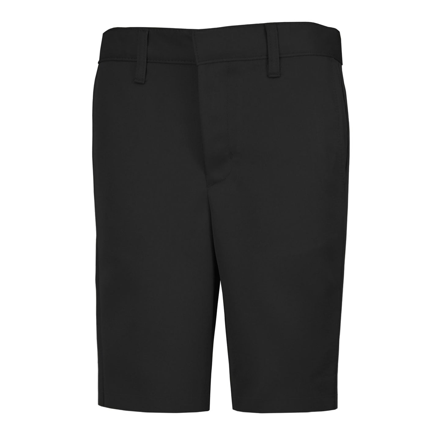 Boys and Men's Black Flat Front Performance Shorts