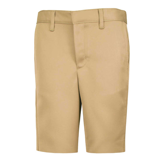 Boys and Men's Khaki Flat Front Performance Shorts