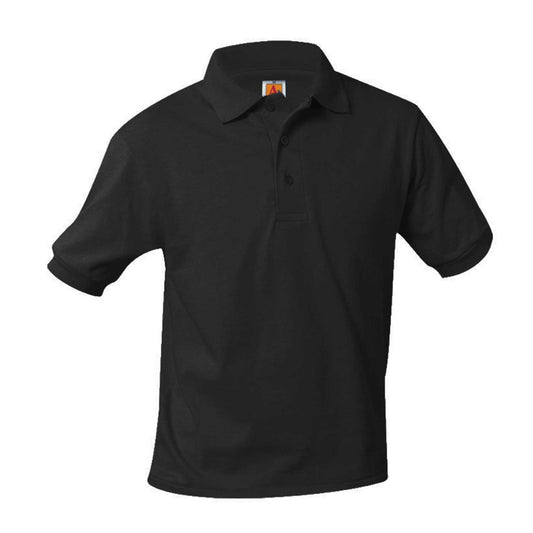 Black Short Sleeve Jersey Polo- Unisex