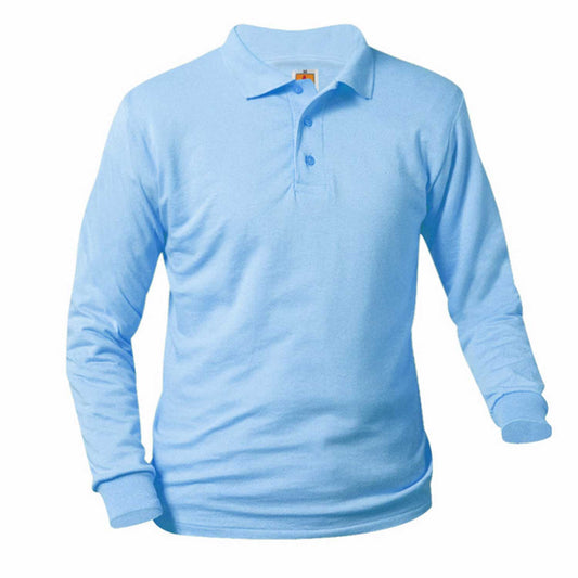 Light Blue Long Sleeve Jersey Polo- Unisex
