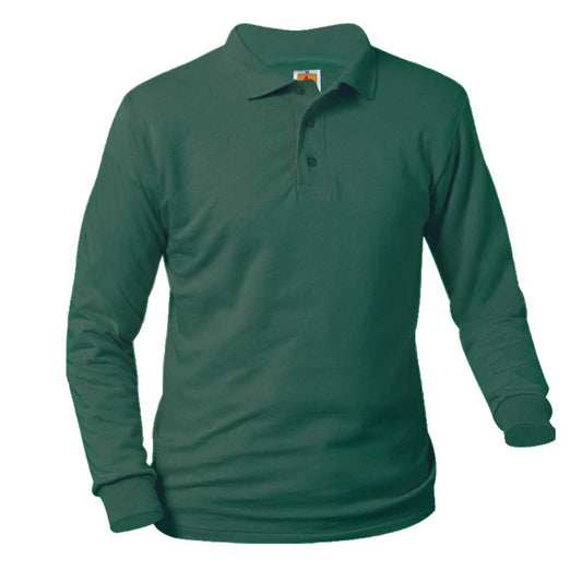 Green Long Sleeve Jersey Polo- Unisex