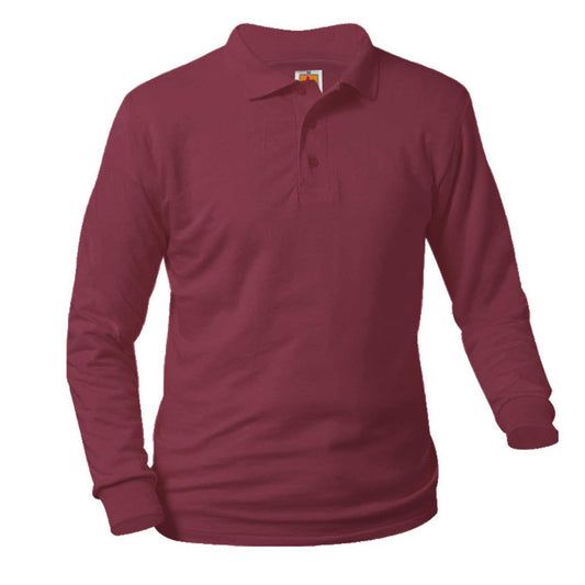 Burgandy Long Sleeve Jersey Polo- Unisex