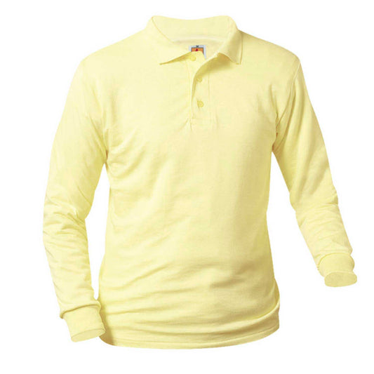 Yellow Long Sleeve Jersey Polo- Unisex