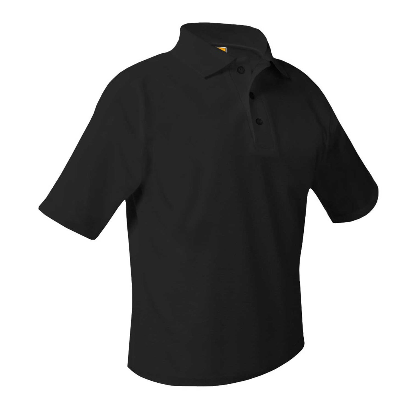 Black Short Sleeve Pique Polo- Unisex