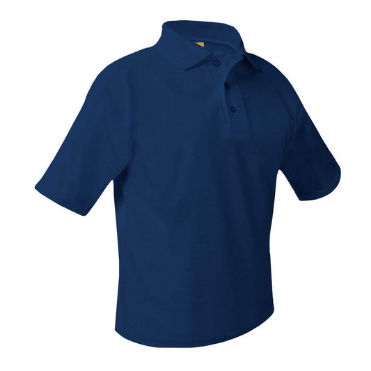 Navy Short Sleeve Pique Polo- Unisex