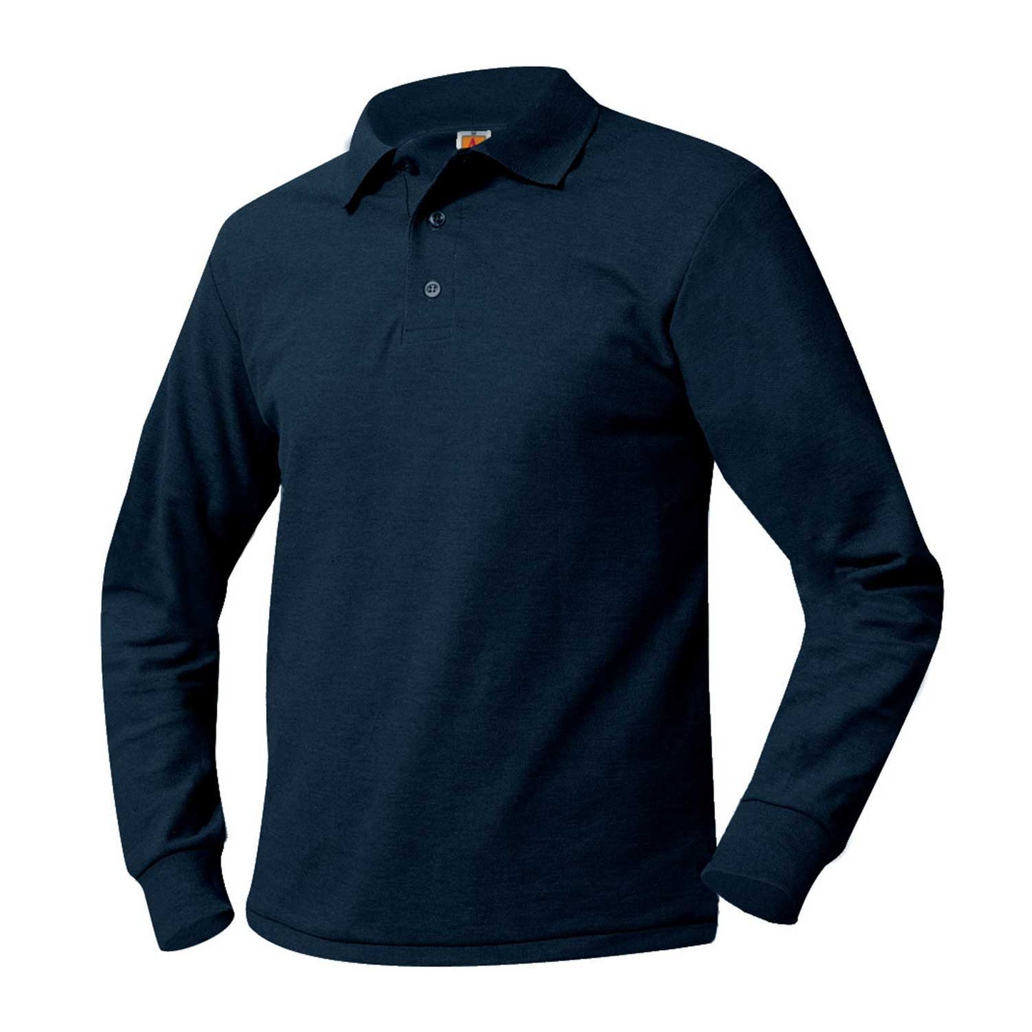 Dark Navy Long Sleeve Pique Polo- Unisex