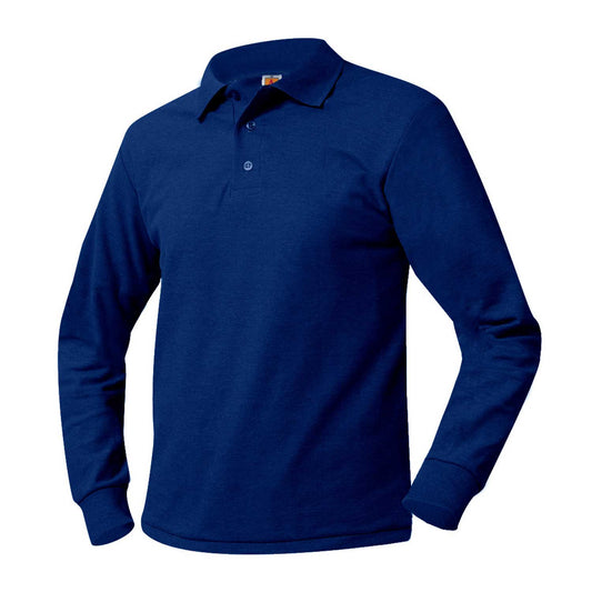 Royal Blue Long Sleeve Pique Polo