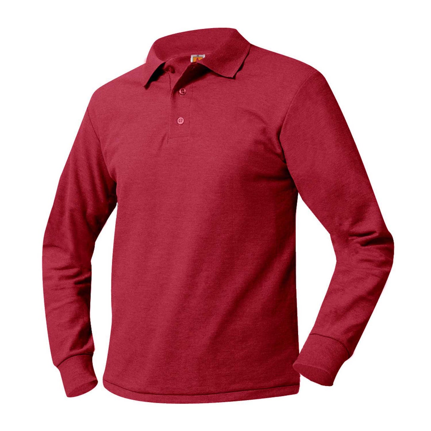 Red Long Sleeve Pique Polo- Unisex