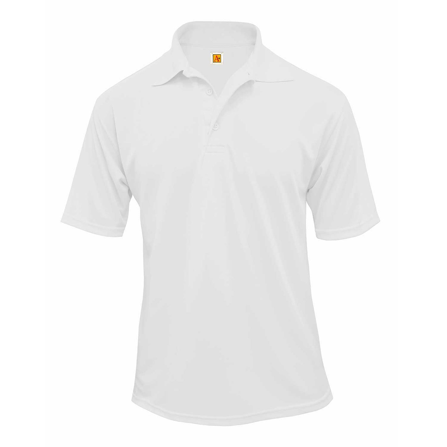 White Short Sleeve Performance Polo- Unisex