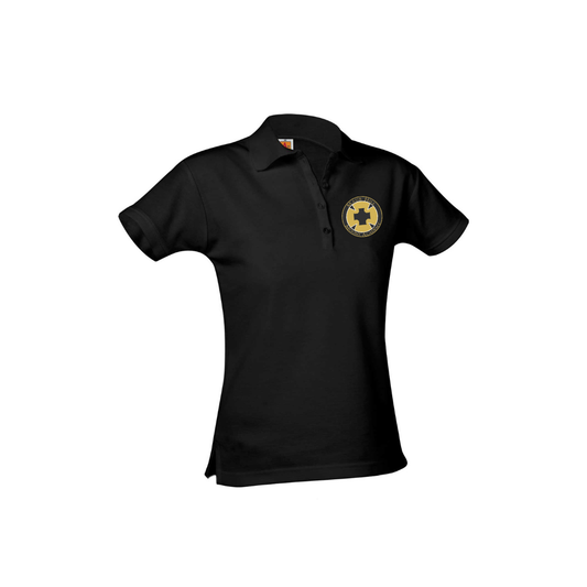 Girls Short Sleeve Pique Polo w/ Maur Hill- Mount Academy Embroidered Logo