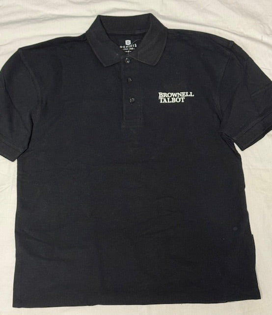 Black Brownell Talbot Unisex Short Sleeve Pique Polo
