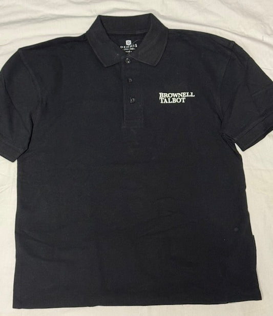 Black Brownell Talbot Unisex Short Sleeve Pique Polo