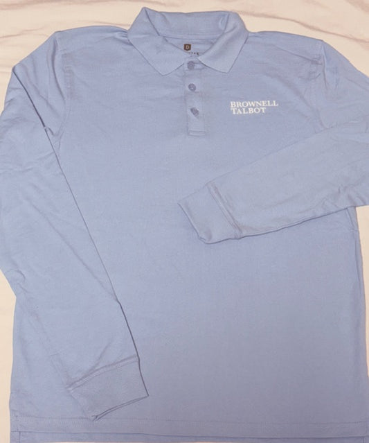 Lt. Blue Brownell Talbot Unisex Long Sleeve Jersey Polo