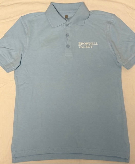 Lt. Blue Brownell Talbot Unisex Short Sleeve Pique Polo