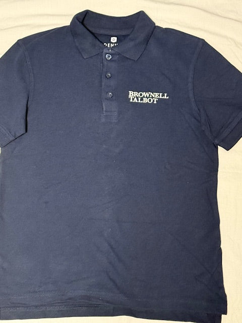 Navy Brownell Talbot Unisex Short Sleeve Pique Polo