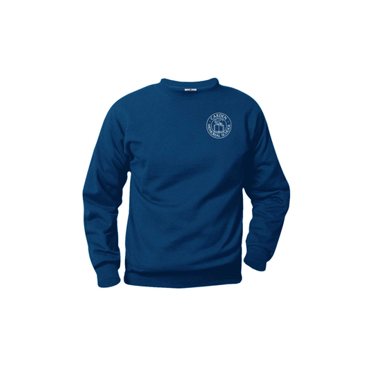 Carden Navy Crew Neck Sweatshirt with Screen Print logo- Unisex
