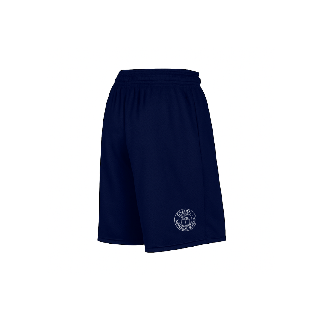 Navy Mesh Gym Shorts with Carden Screen Printed logo