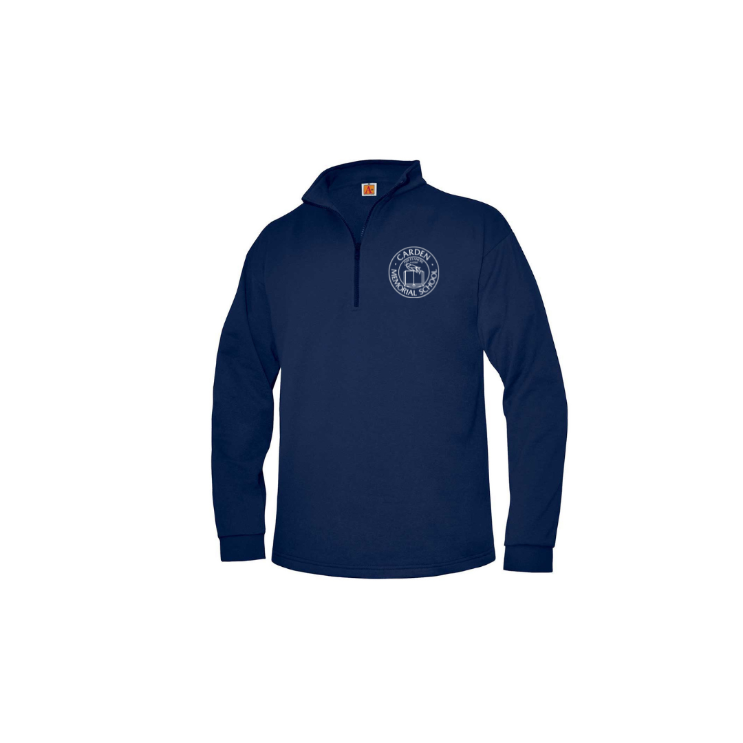 Navy 1/4 Zip Sweatshirt- Carden Memorial Screen Print logo