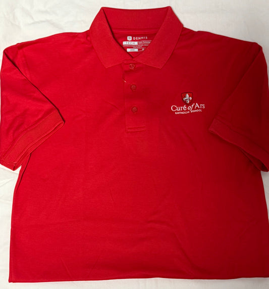 Red CURE of ARS Short Sleeve Performance Polo