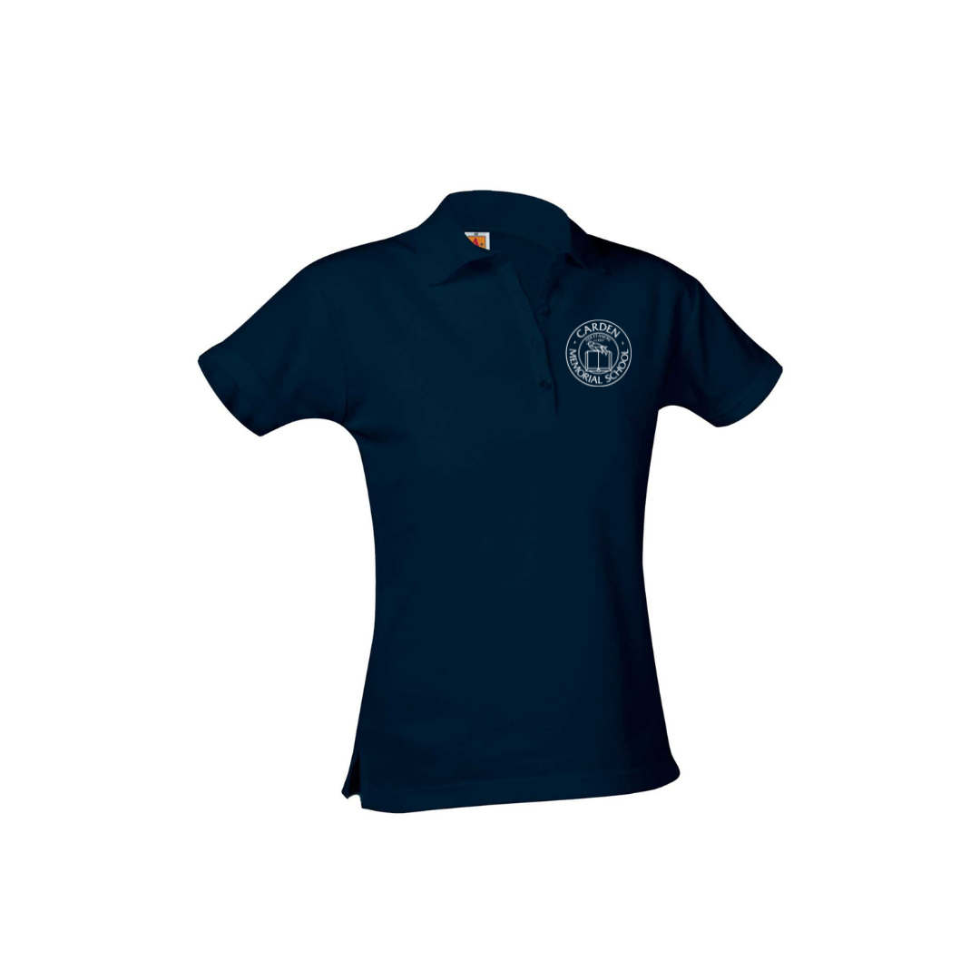 Girls Short Sleeve Pique Polo w/Carden Memorial Screen Print Logo