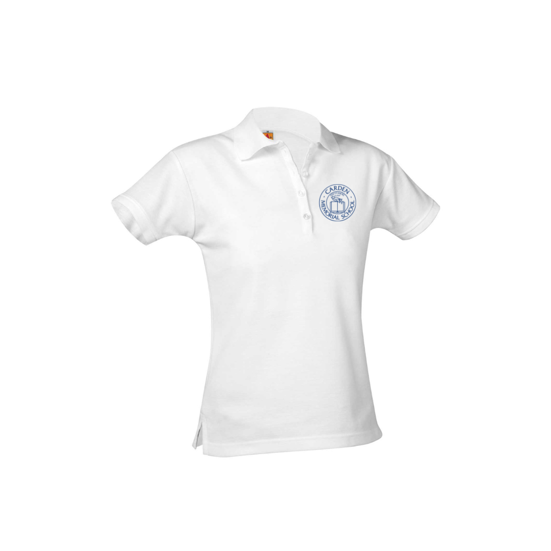 Girls Short Sleeve Pique Polo w/Carden Memorial Screen Print Logo