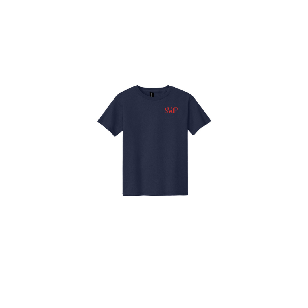 Navy Gym T-Shirt with St. Vincent de Paul Screen Print Logo