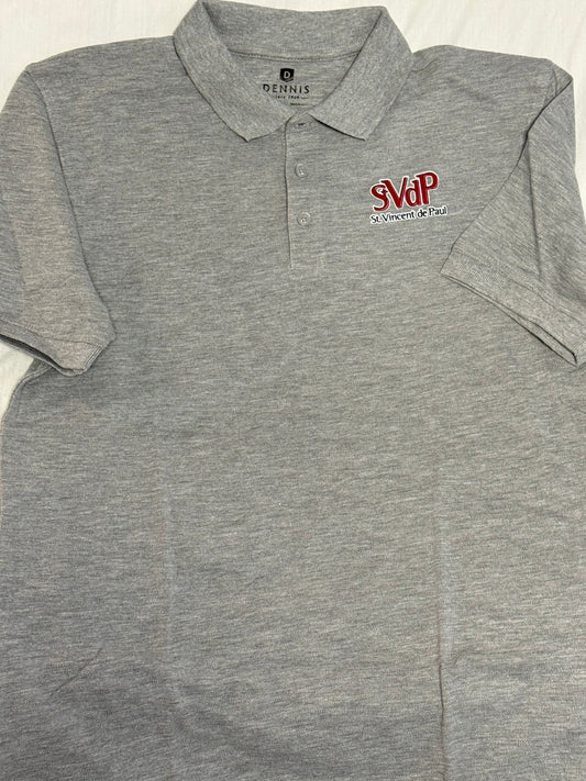 Ash Gray S/S Pique Polo- St. Vincent de Paul School