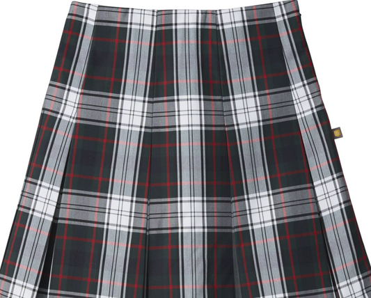 Lloyd Plaid High Waisted Pleated Skirt