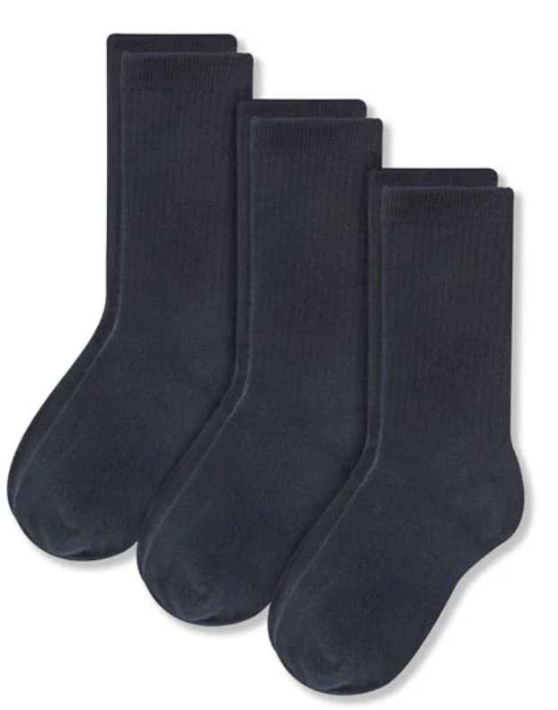 Boys Navy 3 Pack Unisex Crew Sock