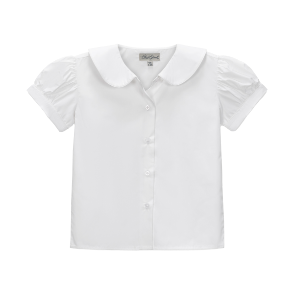 Short Sleeve Peter Pan Blouse- Puffed Sleeve