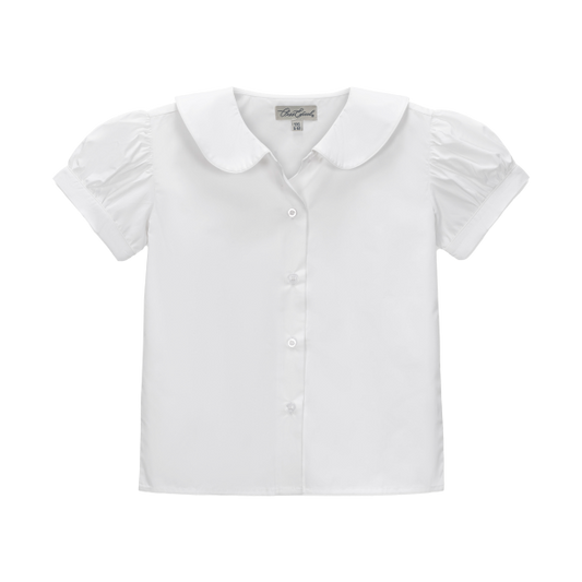 Short Sleeve Peter Pan Blouse- Puffed Sleeve