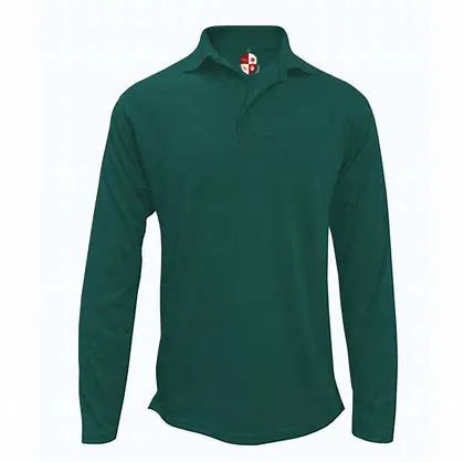 Dark Green Long Sleeve Performance Polo