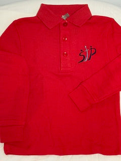 Red St. Peter's School Long Sleeve Pique Polo