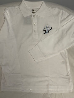 White St. Peter's School Long Sleeve Jersey Polo