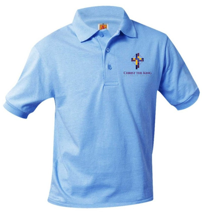 Short Sleeve Jersey Polo- Christ the King Fiberlok Logo
